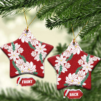Ia Orana Tahiti Tiare Ceramic Ornament Crimson Lei LT7 Star Red - Polynesian Pride