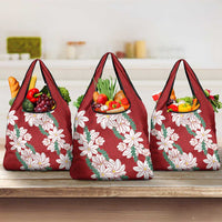 Ia Orana Tahiti Tiare Grocery Bag Crimson Lei - Polynesian Pride