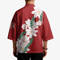 Ia Orana Tahiti Tiare Kimono Crimson Lei - Polynesian Pride