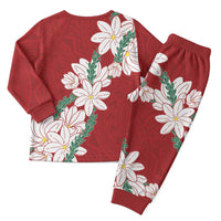 Ia Orana Tahiti Tiare Christmas Pajama Set Crimson Lei LT7 - Polynesian Pride