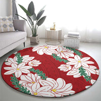 Ia Orana Tahiti Tiare Round Carpet Crimson Lei - Polynesian Pride
