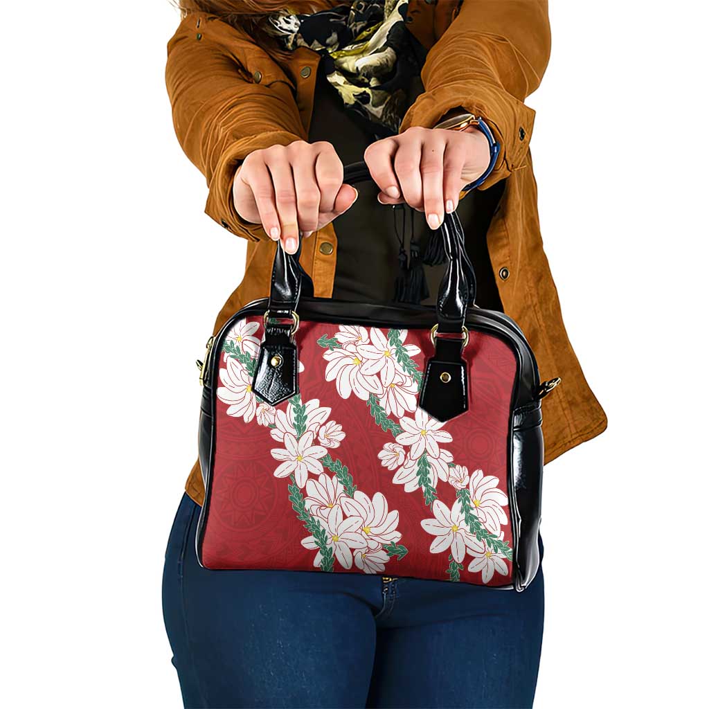 Ia Orana Tahiti Tiare Shoulder Handbag Crimson Lei - Polynesian Pride