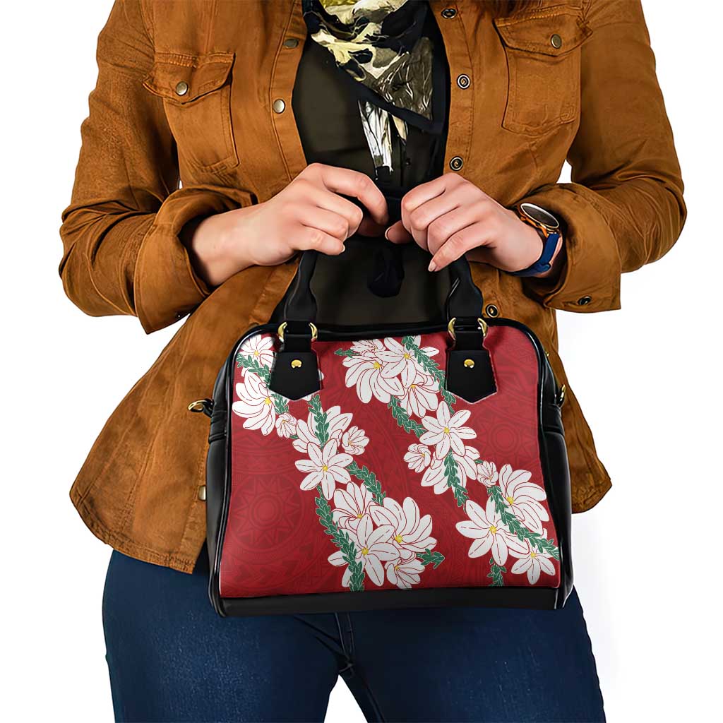 Ia Orana Tahiti Tiare Shoulder Handbag Crimson Lei - Polynesian Pride