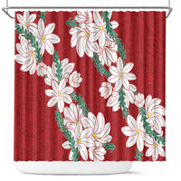 Ia Orana Tahiti Tiare Shower Curtain Crimson Lei - Polynesian Pride