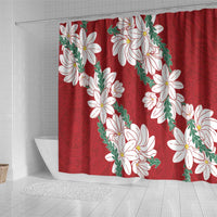 Ia Orana Tahiti Tiare Shower Curtain Crimson Lei - Polynesian Pride