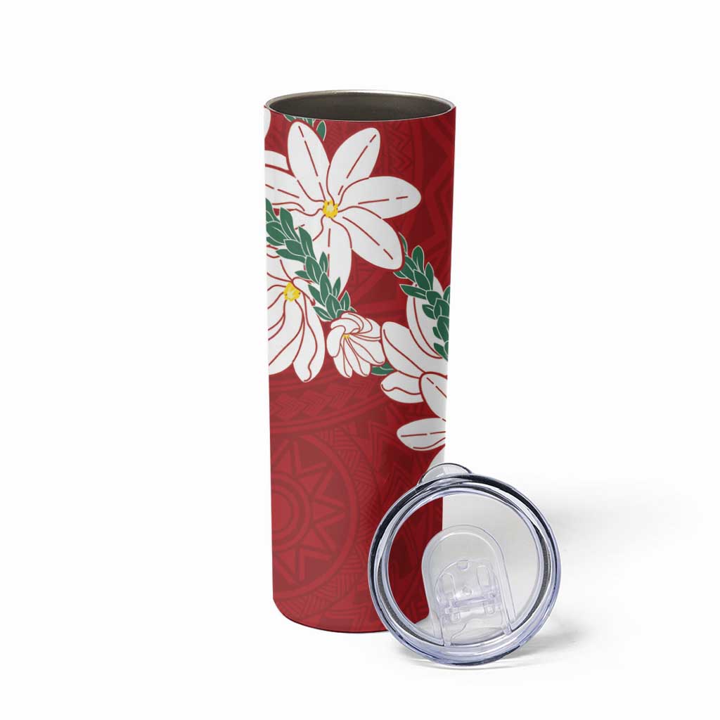 Ia Orana Tahiti Tiare Skinny Tumbler Crimson Lei - Polynesian Pride