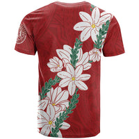 Ia Orana Tahiti Tiare T Shirt Crimson Lei - Polynesian Pride