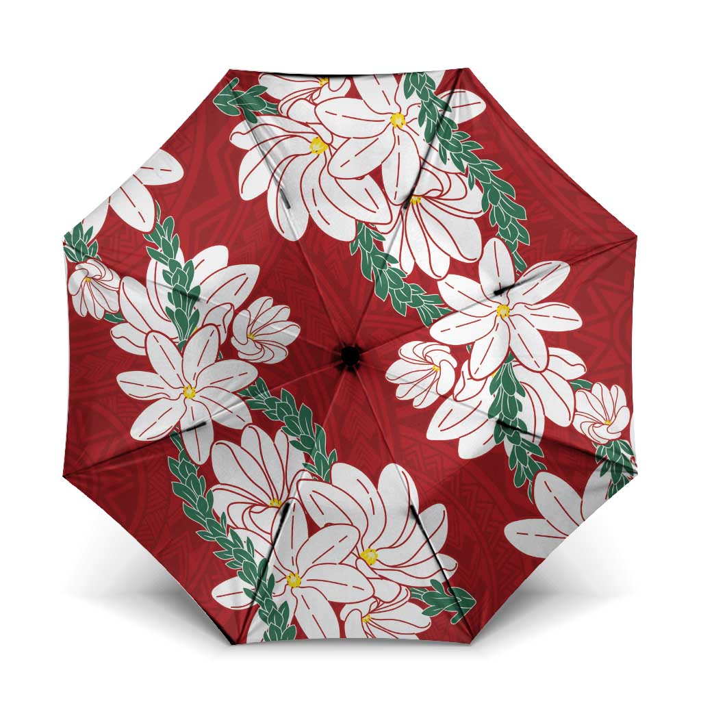 Ia Orana Tahiti Tiare Umbrella Crimson Lei - Polynesian Pride