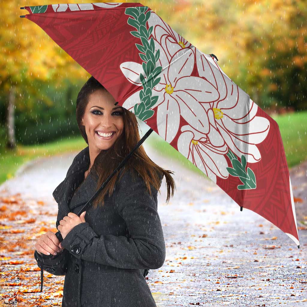 Ia Orana Tahiti Tiare Umbrella Crimson Lei - Polynesian Pride