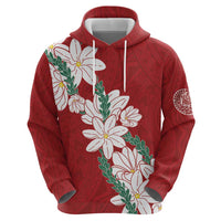 Ia Orana Tahiti Tiare Zip Hoodie Crimson Lei - Polynesian Pride