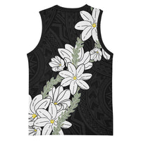 Ia Orana Tahiti Tiare Basketball Jersey Black Lei - Polynesian Pride