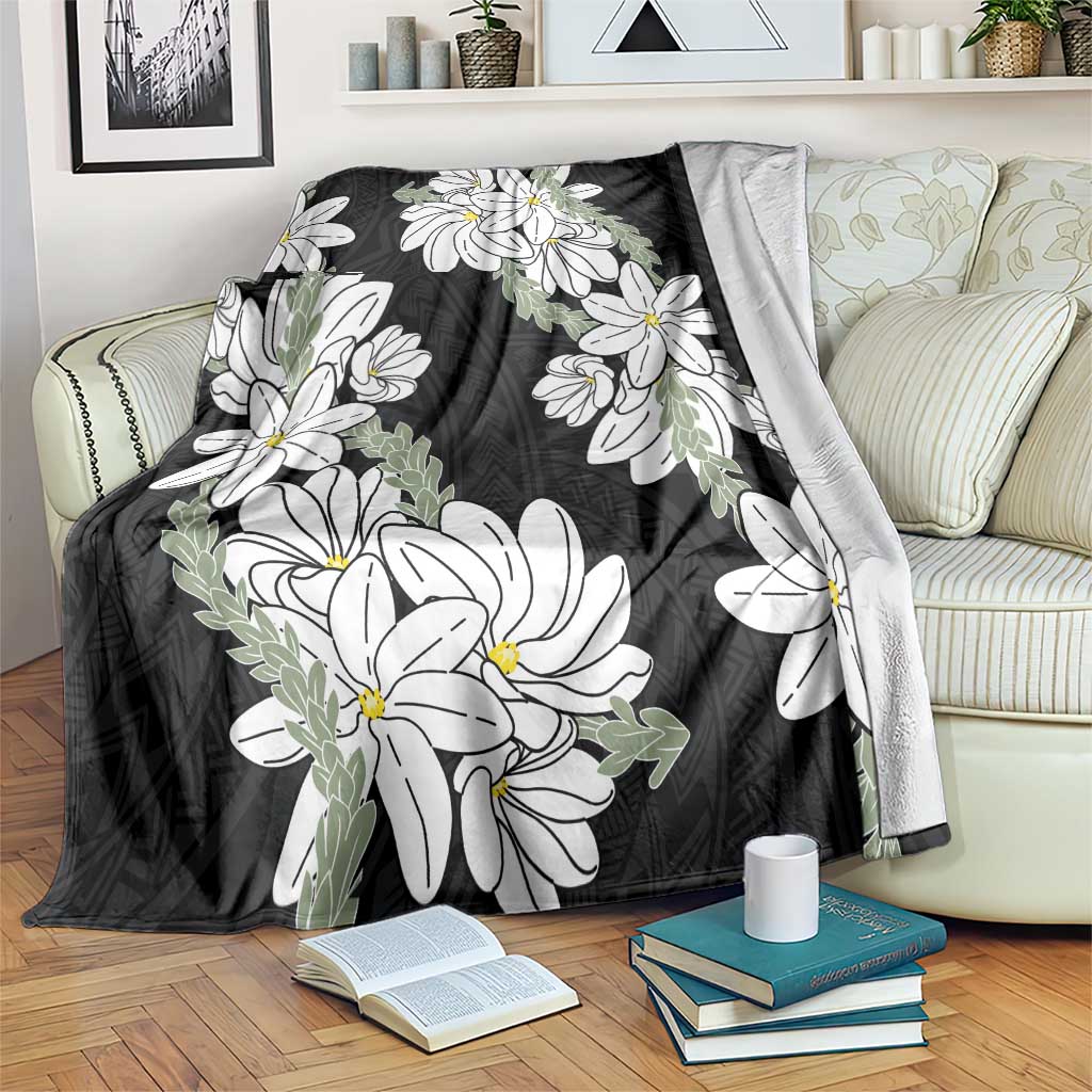 Ia Orana Tahiti Tiare Blanket Black Lei - Polynesian Pride