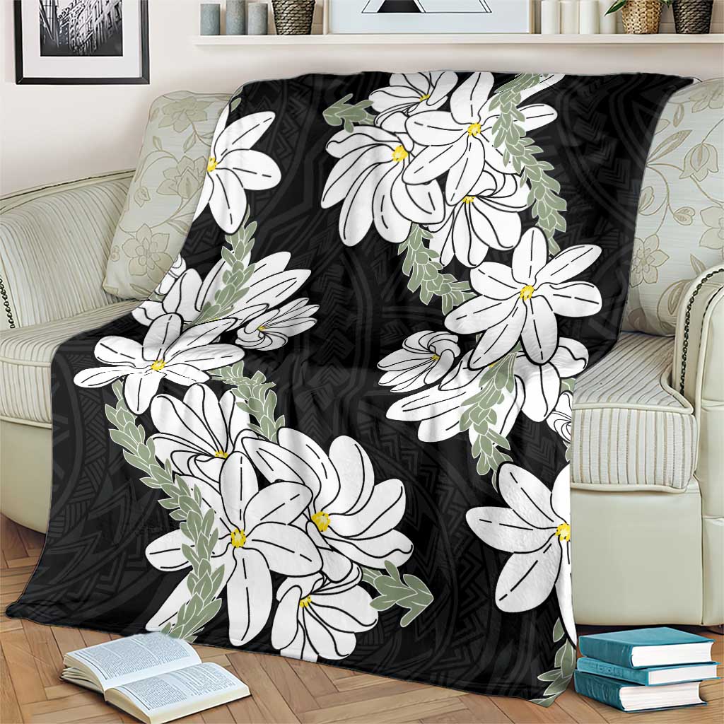 Ia Orana Tahiti Tiare Blanket Black Lei - Polynesian Pride