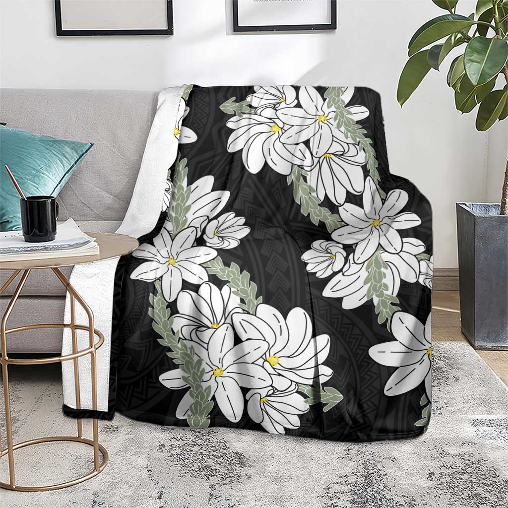 Ia Orana Tahiti Tiare Blanket Black Lei - Polynesian Pride
