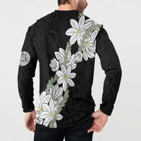 Ia Orana Tahiti Tiare Button Sweatshirt Black Lei LT7 - Polynesian Pride