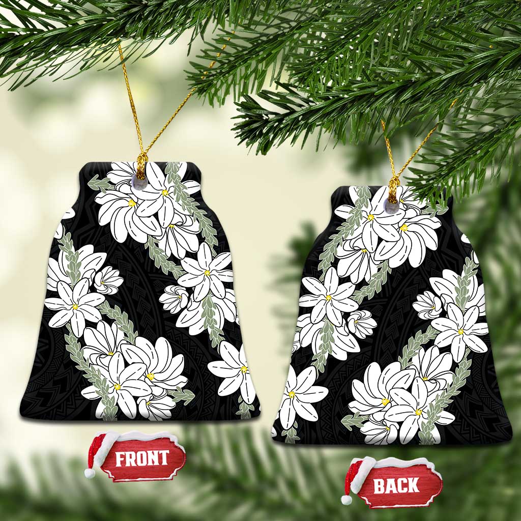 Ia Orana Tahiti Tiare Ceramic Ornament Black Lei LT7 Bell Flake Black - Polynesian Pride