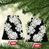 Ia Orana Tahiti Tiare Ceramic Ornament Black Lei LT7 Bell Flake Black - Polynesian Pride