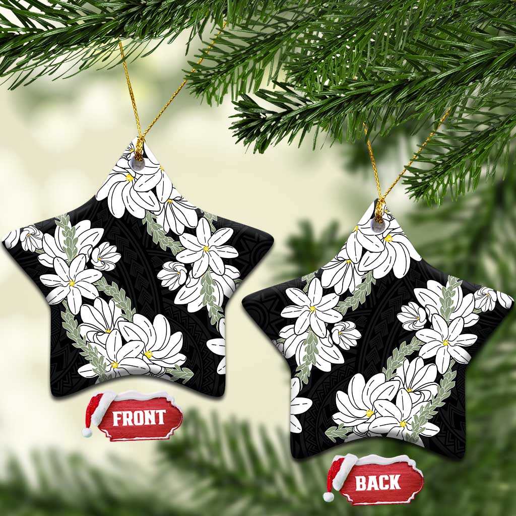 Ia Orana Tahiti Tiare Ceramic Ornament Black Lei LT7 Star Black - Polynesian Pride