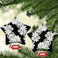 Ia Orana Tahiti Tiare Ceramic Ornament Black Lei LT7 Star Black - Polynesian Pride