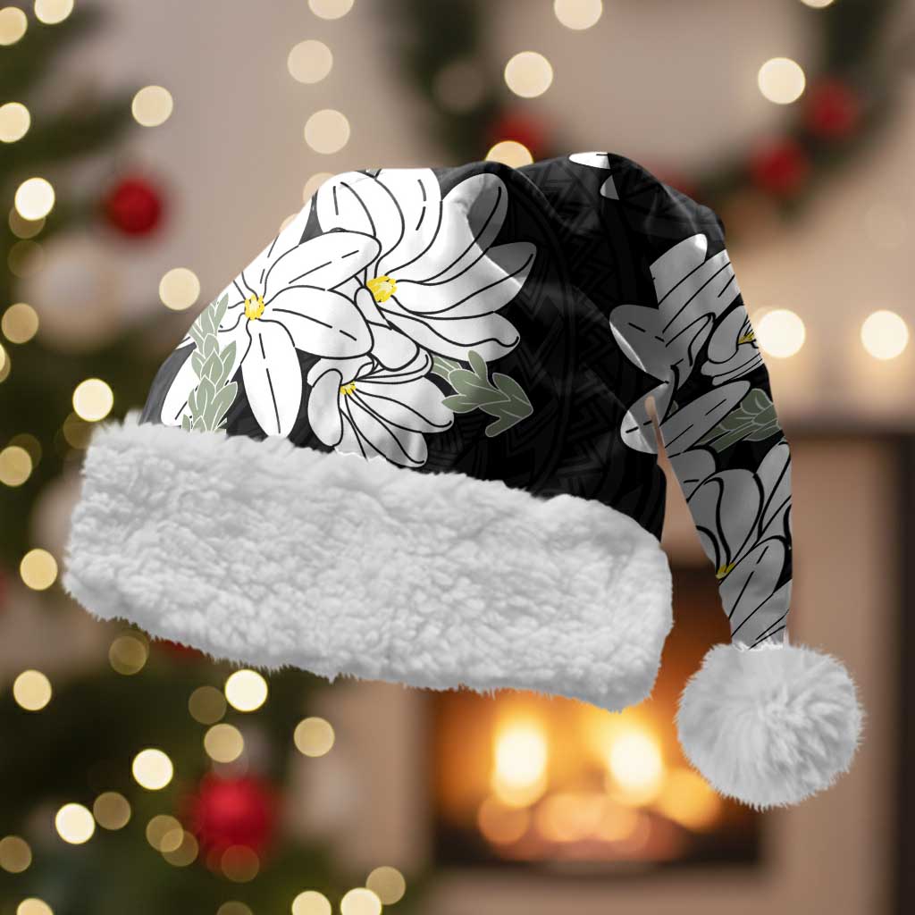 Ia Orana Tahiti Tiare Christmas Santa Hat Black Lei - Polynesian Pride