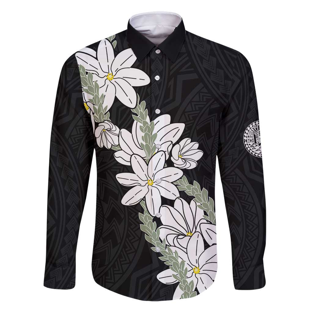 Ia Orana Tahiti Tiare Family Matching Puletasi and Hawaiian Shirt Black Lei - Polynesian Pride