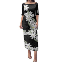 Ia Orana Tahiti Tiare Family Matching Puletasi and Hawaiian Shirt Black Lei - Polynesian Pride