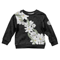 Ia Orana Tahiti Tiare Kid Ugly Christmas Sweater Black Lei - Polynesian Pride