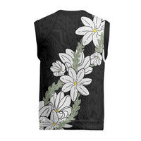 Ia Orana Tahiti Tiare Christmas Knitted V-Neck Vest Black Lei LT7 - Polynesian Pride