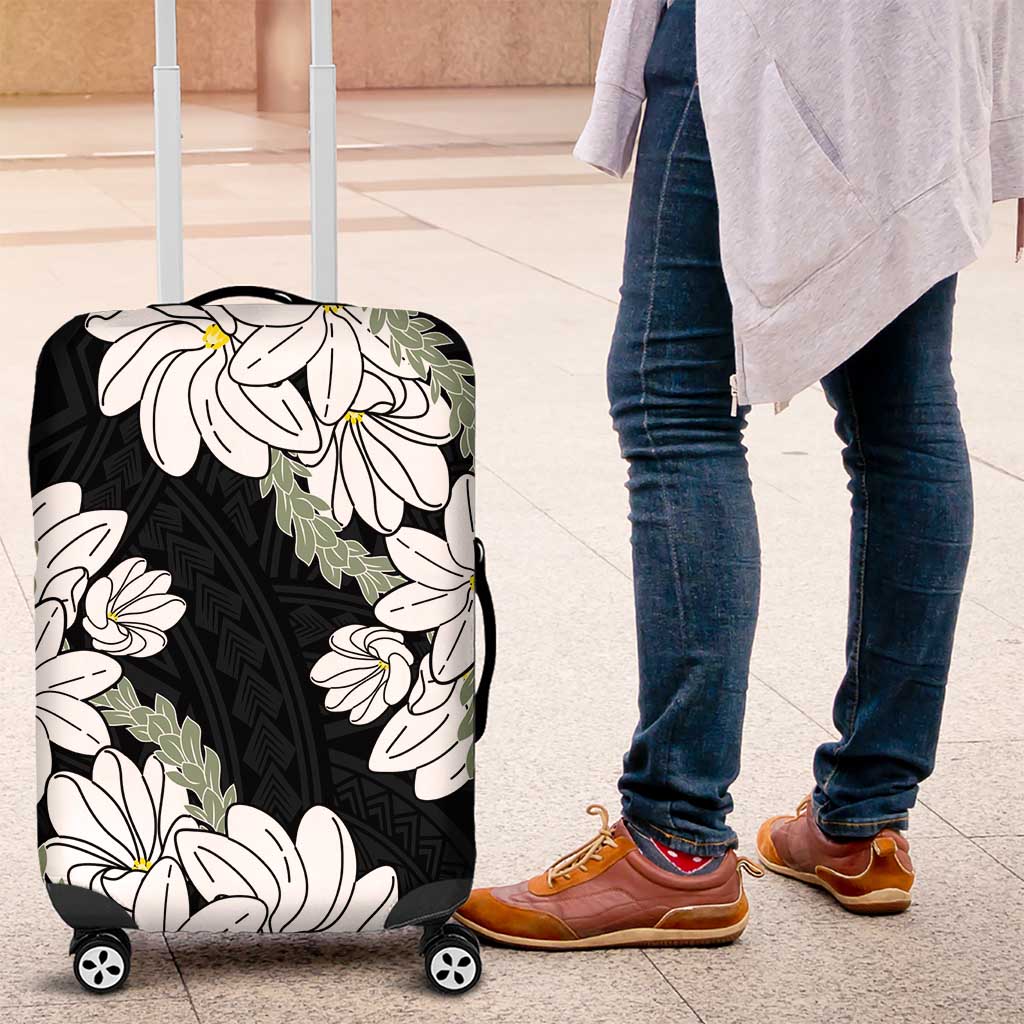Ia Orana Tahiti Tiare Luggage Cover Black Lei - Polynesian Pride