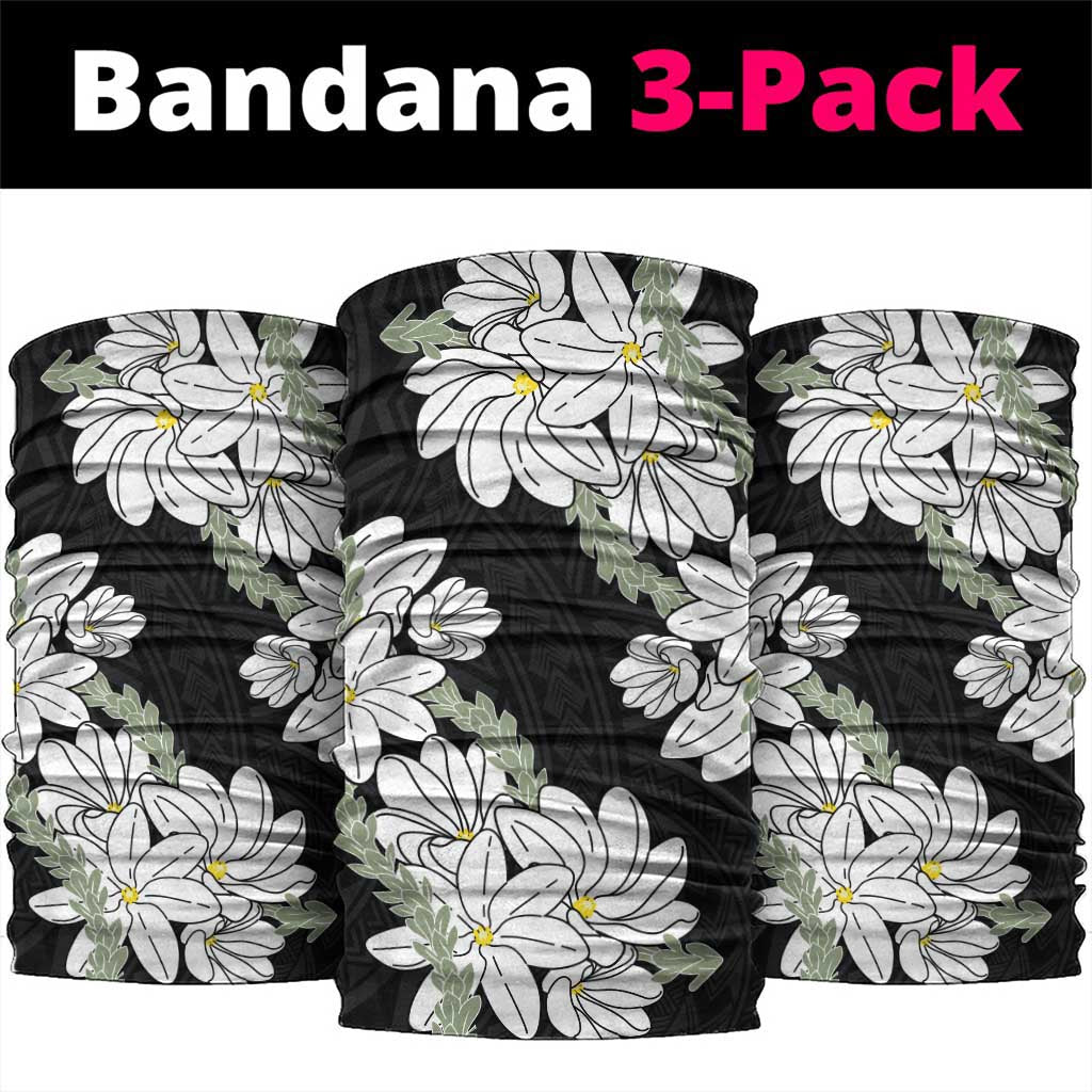 Ia Orana Tahiti Tiare Neck Gaiter Black Lei - Polynesian Pride