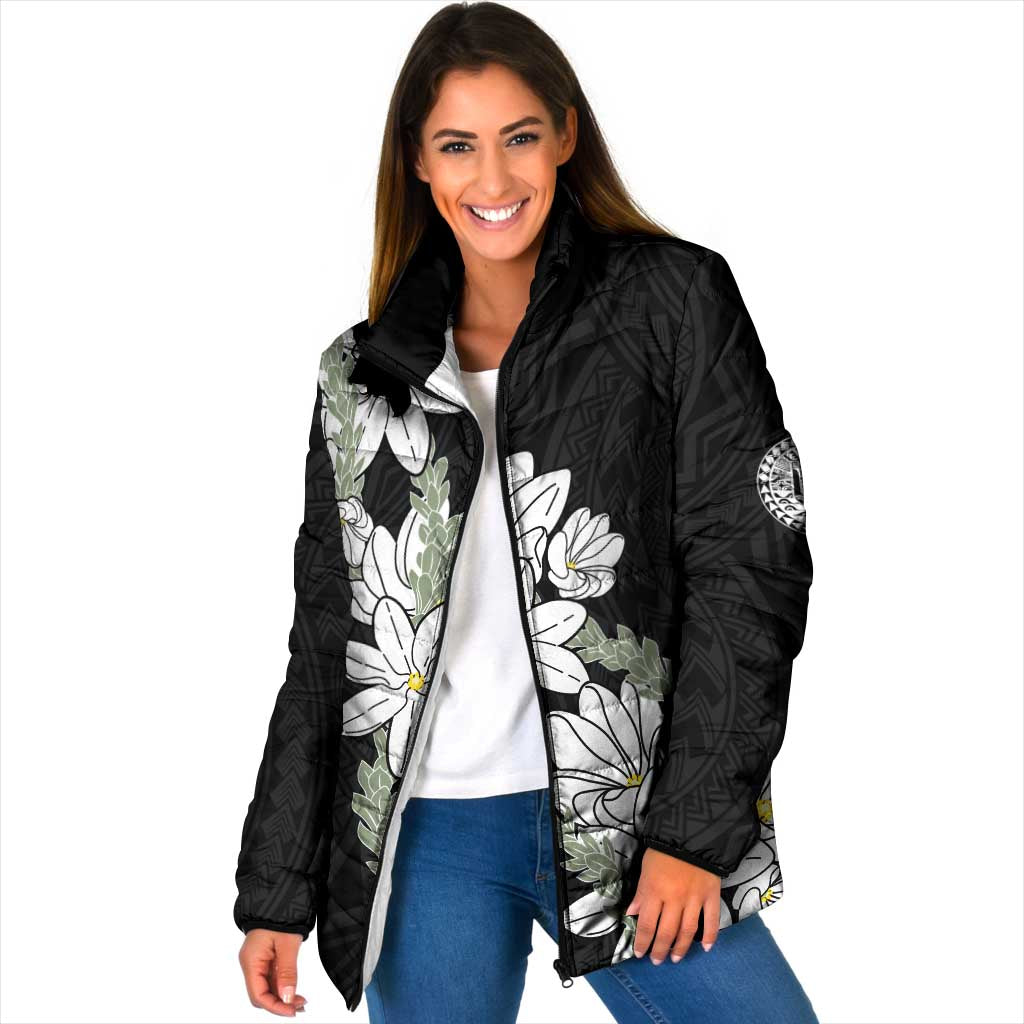 Ia Orana Tahiti Tiare Padded Jacket Black Lei LT7 Women Black - Polynesian Pride