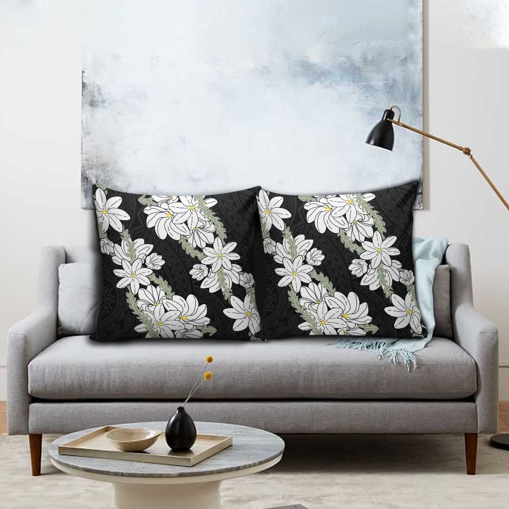 Ia Orana Tahiti Tiare Pillow Cover Black Lei - Polynesian Pride