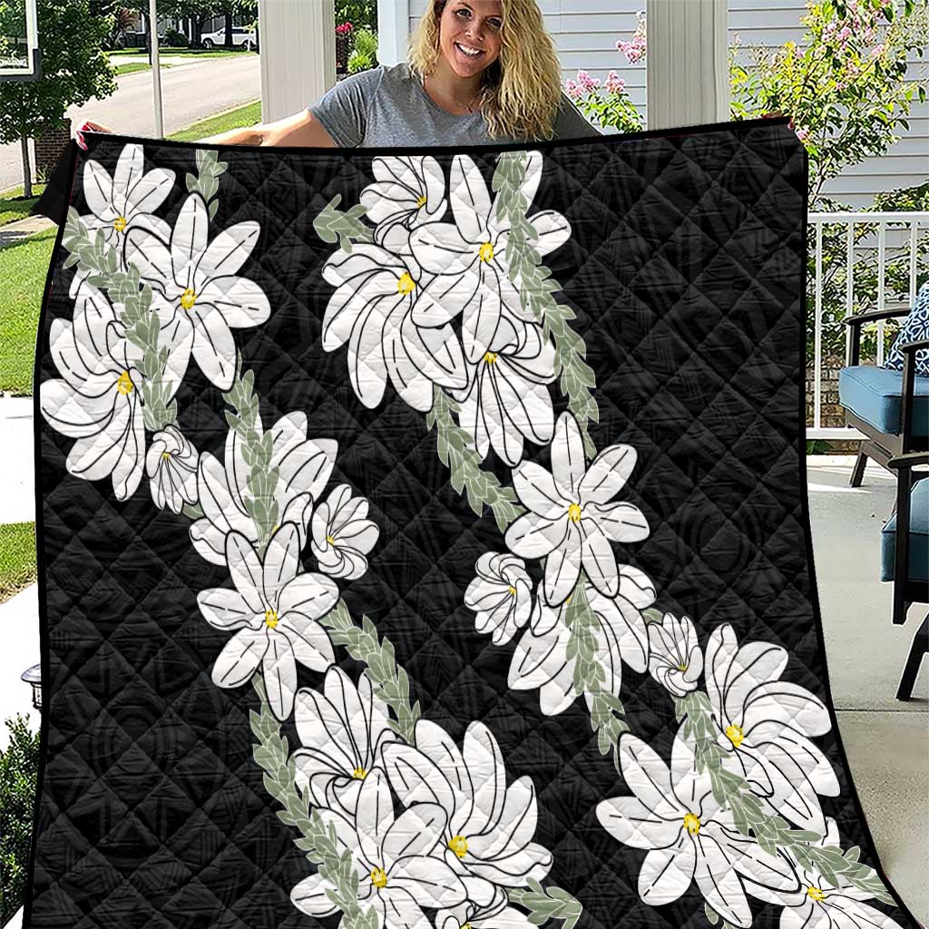 Ia Orana Tahiti Tiare Quilt Black Lei - Polynesian Pride