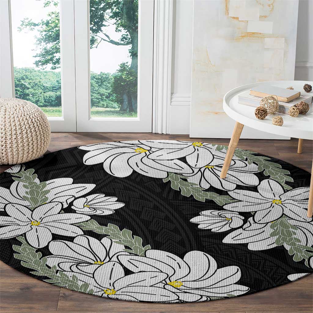 Ia Orana Tahiti Tiare Round Carpet Black Lei - Polynesian Pride
