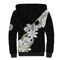 Ia Orana Tahiti Tiare Sherpa Hoodie Black Lei - Polynesian Pride