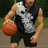 Ia Orana Tahiti Tiare Sleeveless Zip Hoodie Black Lei - Polynesian Pride