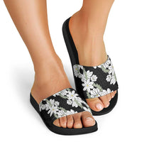 Ia Orana Tahiti Tiare Slide Sandals Black Lei LT7 - Polynesian Pride