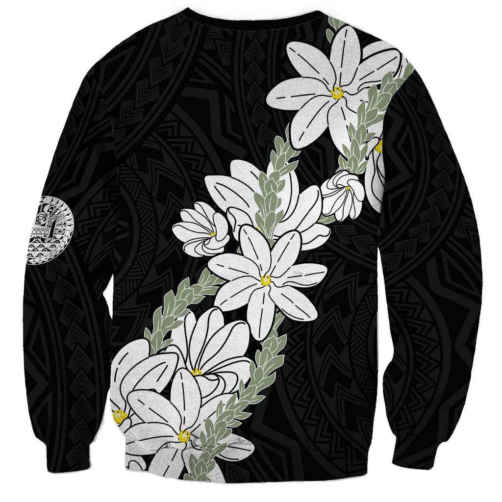 Ia Orana Tahiti Tiare Sweatshirt Black Lei LT7 - Polynesian Pride