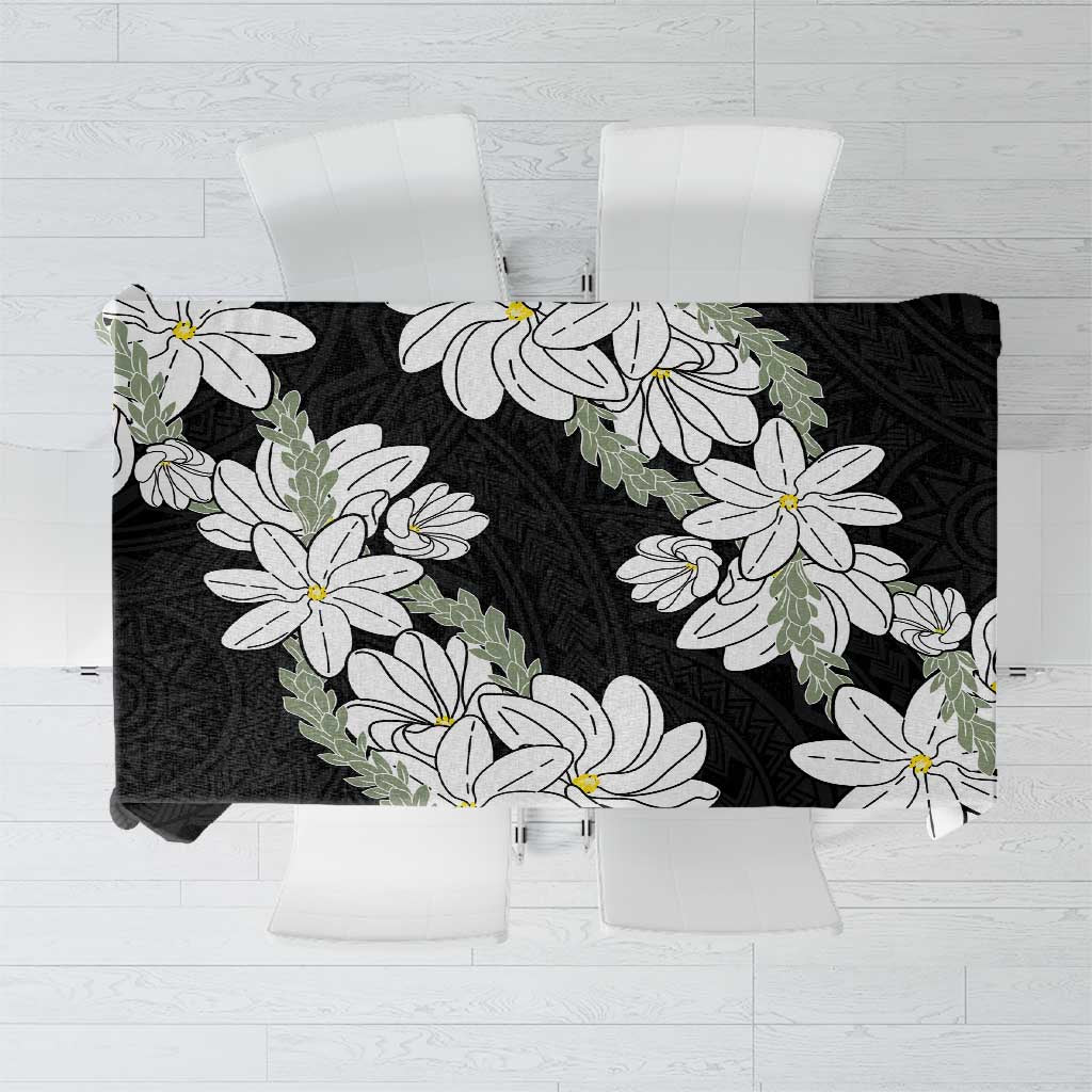 Ia Orana Tahiti Tiare Tablecloth Black Lei LT7 Black - Polynesian Pride