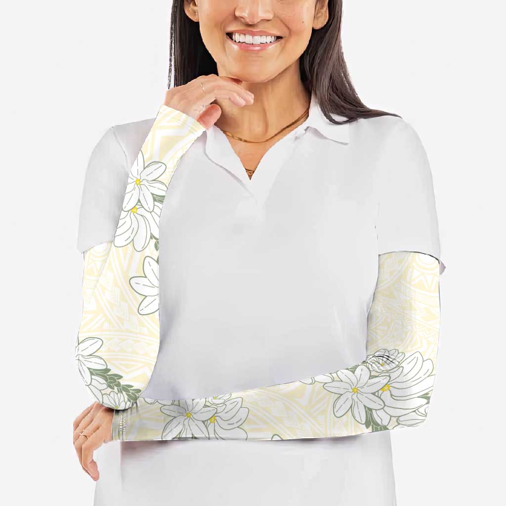 Ia Orana Tahiti Tiare Arm Sleeves Lemon Yellow Lei - Polynesian Pride