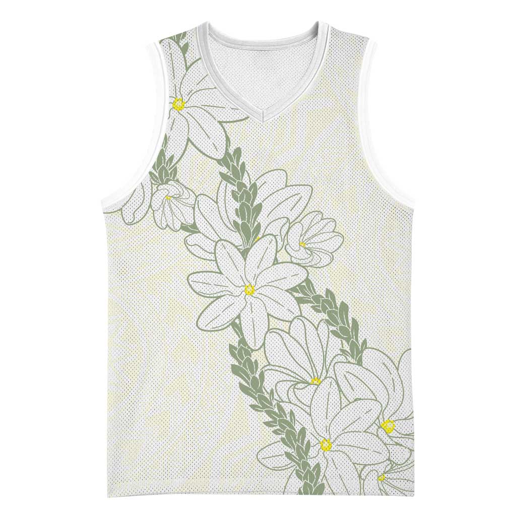 Ia Orana Tahiti Tiare Basketball Jersey Lemon Yellow Lei LT7 Unisex Lemon - Polynesian Pride