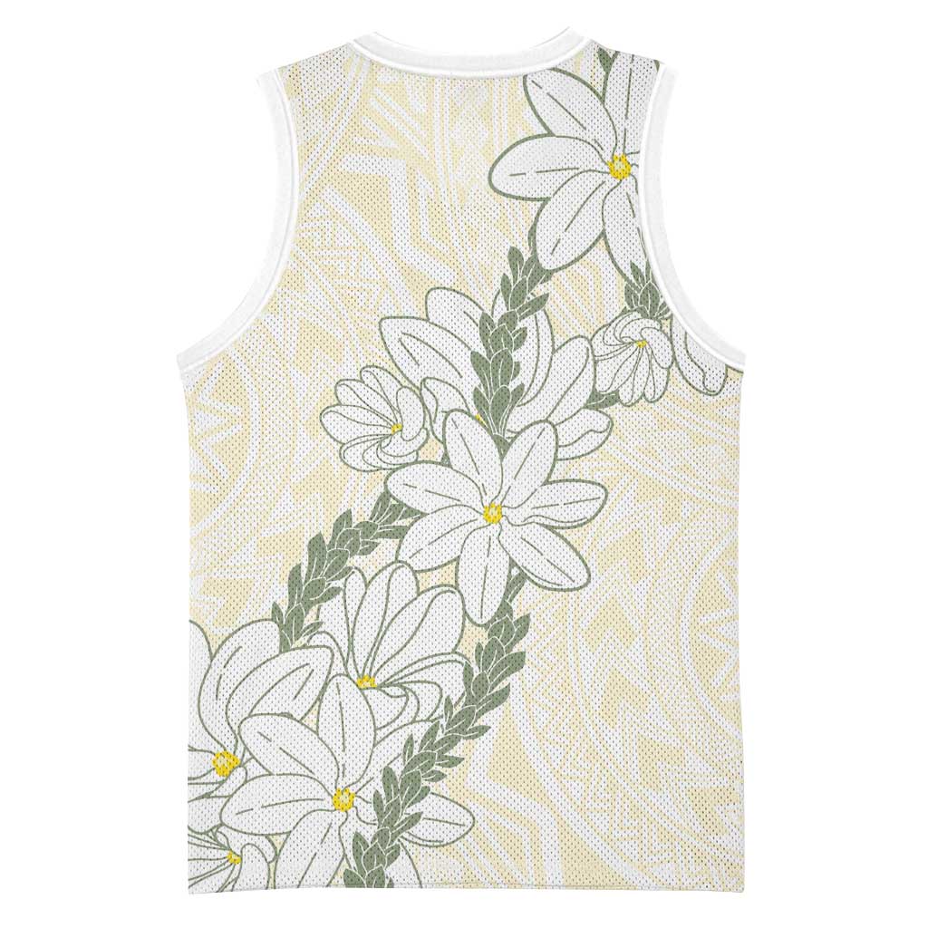 Ia Orana Tahiti Tiare Basketball Jersey Lemon Yellow Lei LT7 - Polynesian Pride