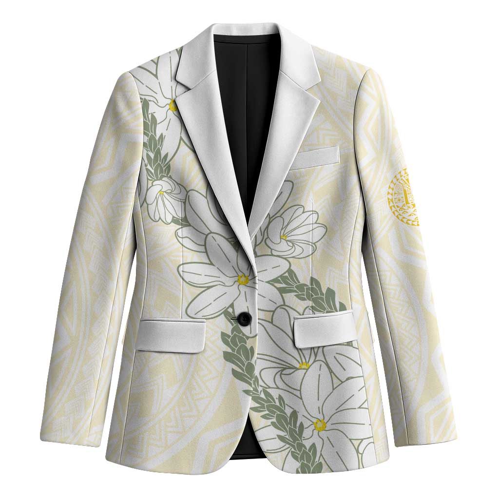 Ia Orana Tahiti Tiare Blazer Lemon Yellow Lei LT7 Unisex Lemon - Polynesian Pride
