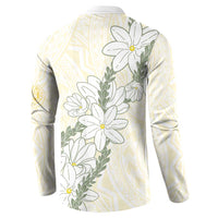 Ia Orana Tahiti Tiare Button Sweatshirt Lemon Yellow Lei LT7 - Polynesian Pride