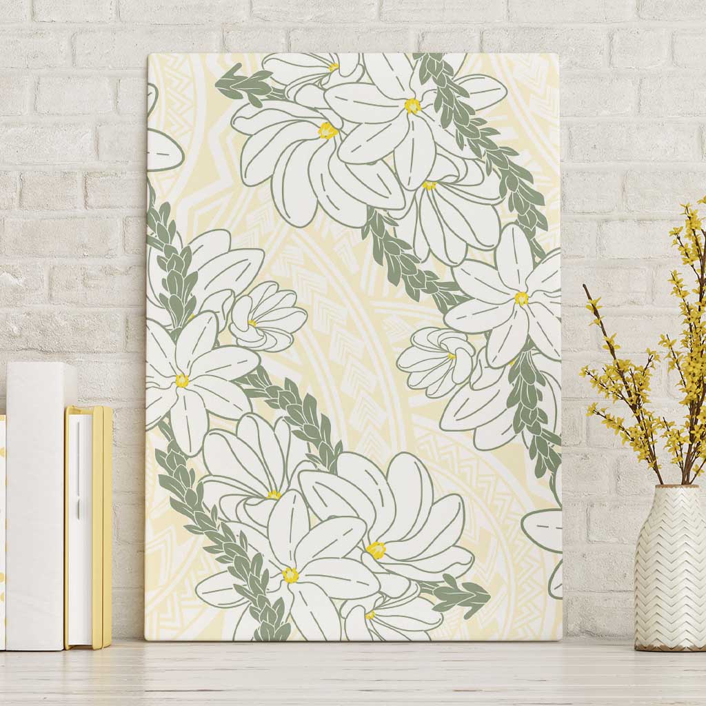 Ia Orana Tahiti Tiare Canvas Wall Art Lemon Yellow Lei LT7 Without Frame Lemon - Polynesian Pride