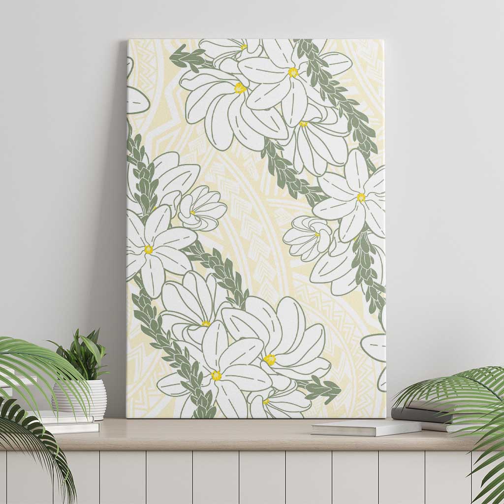 Ia Orana Tahiti Tiare Canvas Wall Art Lemon Yellow Lei LT7 - Polynesian Pride