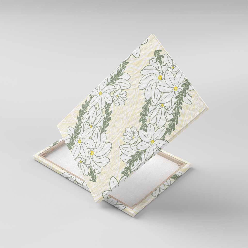 Ia Orana Tahiti Tiare Canvas Wall Art Lemon Yellow Lei LT7 With Frame Lemon - Polynesian Pride
