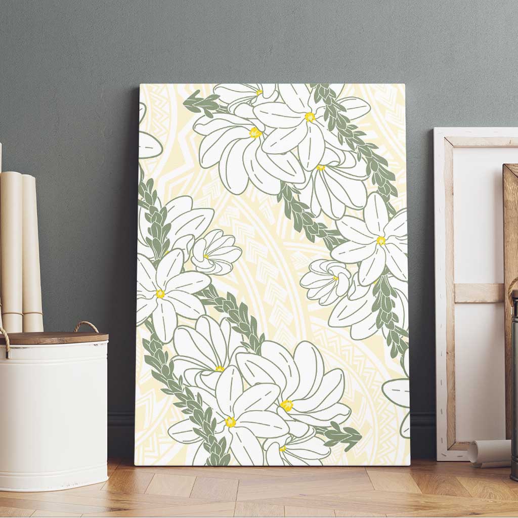 Ia Orana Tahiti Tiare Canvas Wall Art Lemon Yellow Lei LT7 - Polynesian Pride