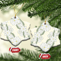 Ia Orana Tahiti Tiare Ceramic Ornament Lemon Yellow Lei LT7 Snow Flake Lemon - Polynesian Pride
