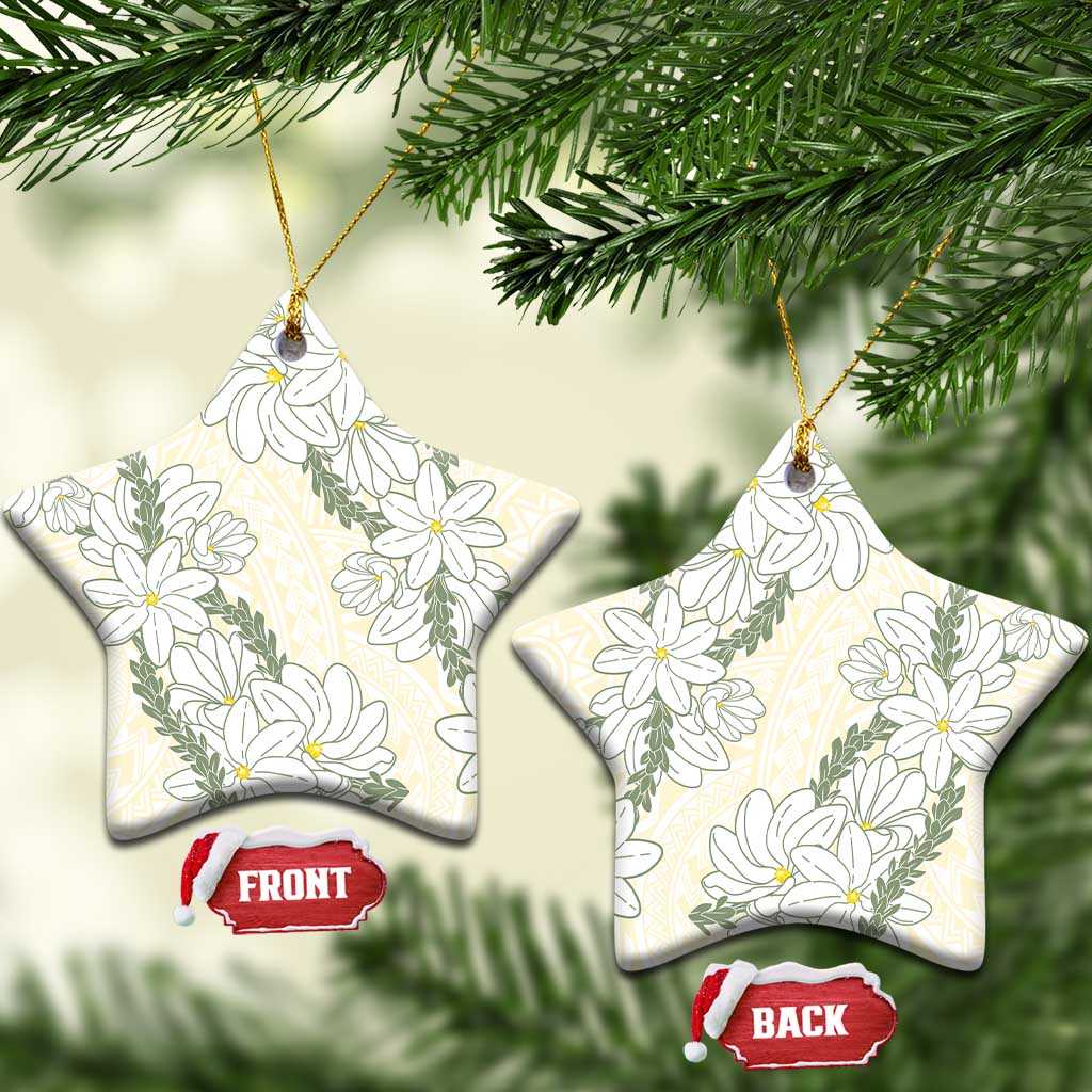 Ia Orana Tahiti Tiare Ceramic Ornament Lemon Yellow Lei LT7 Star Lemon - Polynesian Pride